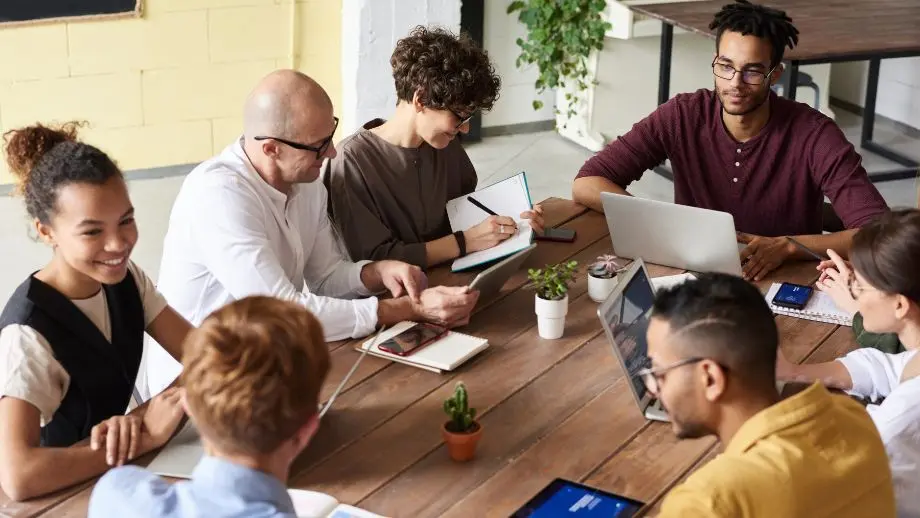 People working in a modern office